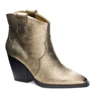 Gold Ankle Cowgirl Boots